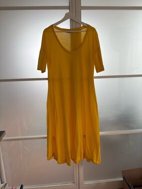 FP Beach Yellow Scoop Neck Cotton Dress